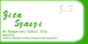 zita szaszi business card